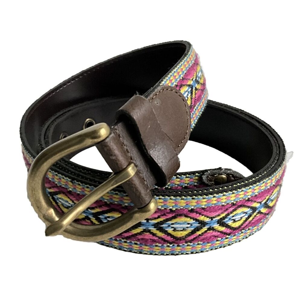 Mossimo Supply Co Fabric Faux Leather Belt Horseshoe 2XL